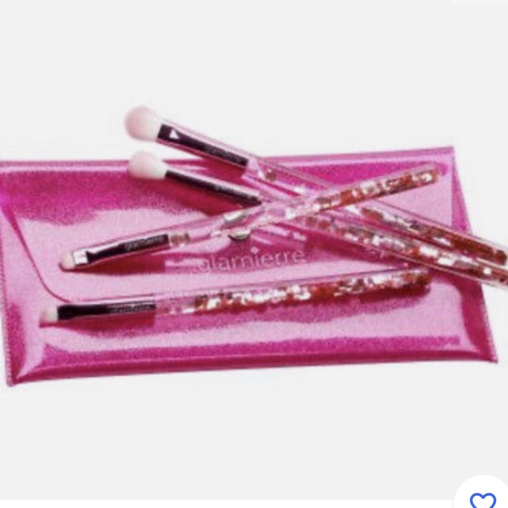 GLAMIERRE Pink Luxe Flow Glitter Hearts Eye Brush - Picture 2 of 12